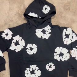 Black/white Denim Hoodie 