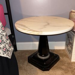 Beautiful! Vintage Antique Side Table With Solid Marble Top
