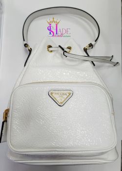 PRADA Duet Naplak Patent Leather Bucket Bag 