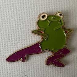 Frog in glitter boots enamel Pin