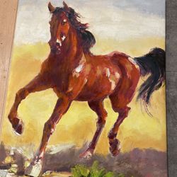 Horse Running Oil Painting On Canvas