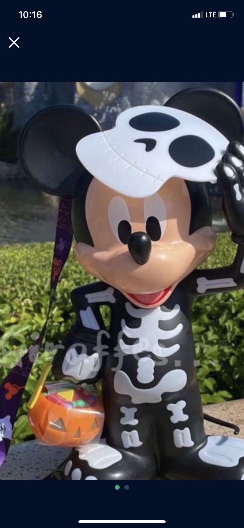 New Disney Mickey Mouse Skeleton Halloween popcorn bucket!!! Collectible $60