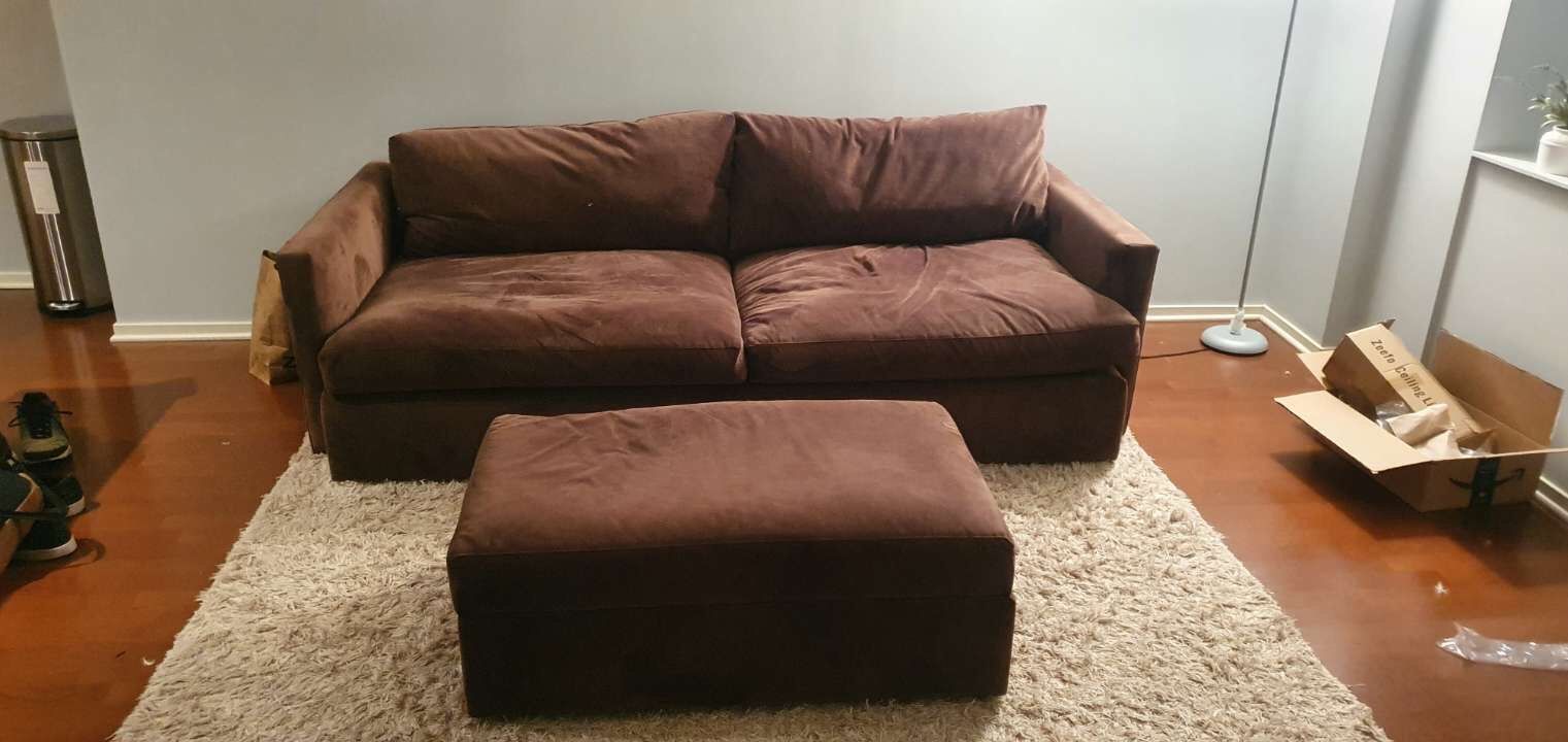 Brown Velvet Couch. ASAP