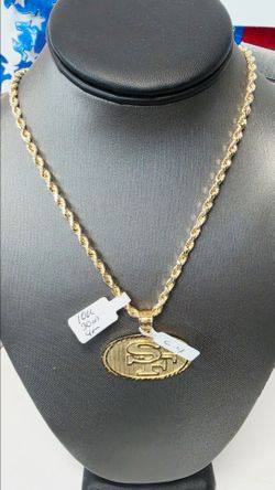 10k 30inch 4mm Hollow Rope Chain And 10k Pendant