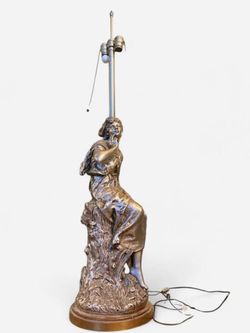 Signed Vintage Marbro Figural Floor Lamp – Hollywood Regency – 49.5” – Working