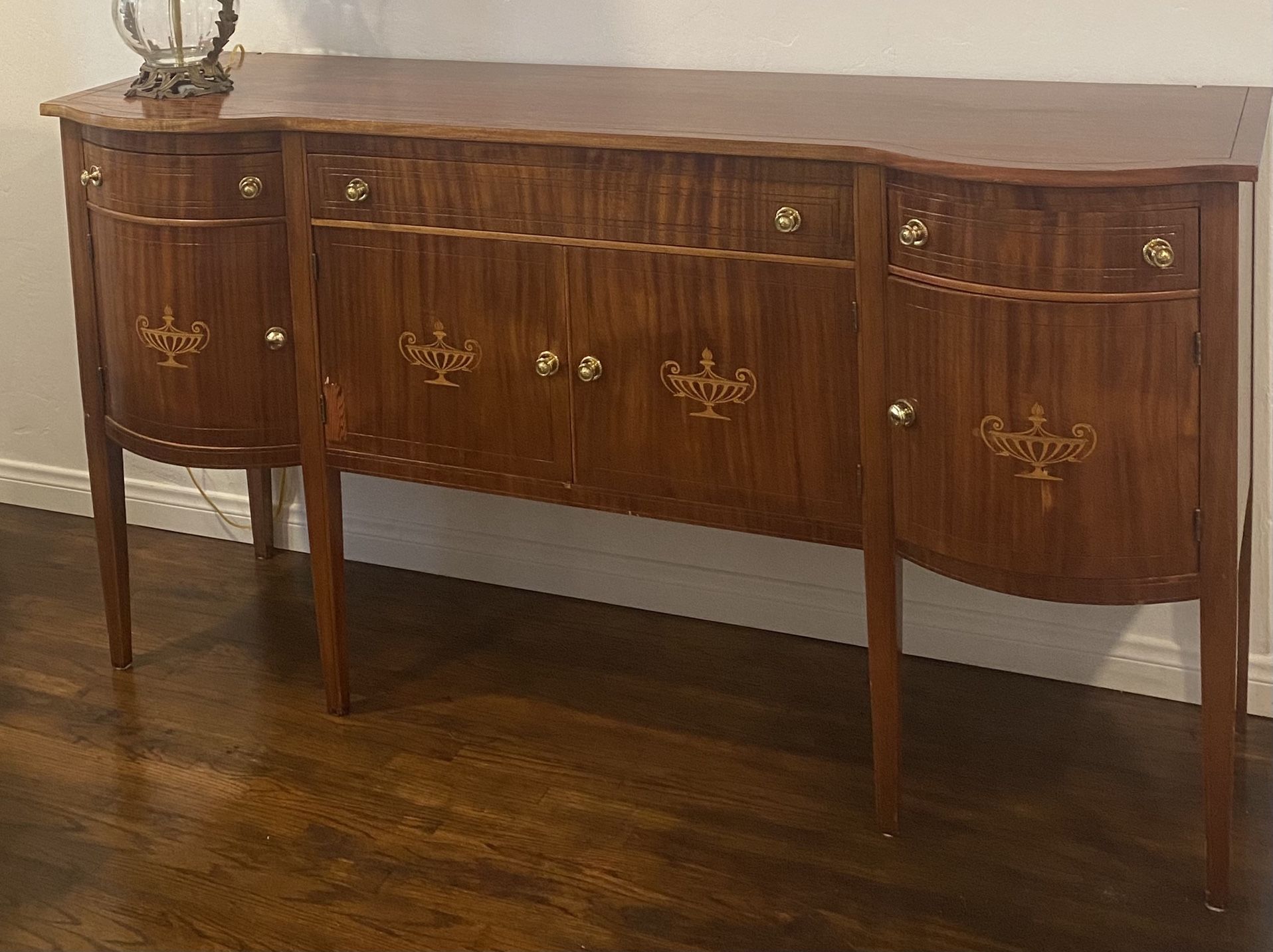 Mahogany Mid Century Cabinet With Drawers 