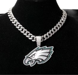 Philadelphia Eagles Iced Out Cuban Link Necklace
