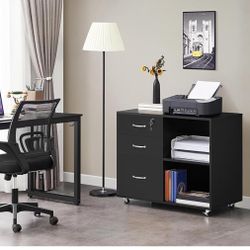 Black file cabinet with lock black new