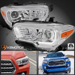 Fits 2016-2022 Toyota Tacoma Clear Projector Headlights Headlamps w/ LED DRL