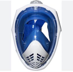 Full-face snorkel mask, an innovative alternative to traditional snorkeling goggles and separate mouth snorkels.