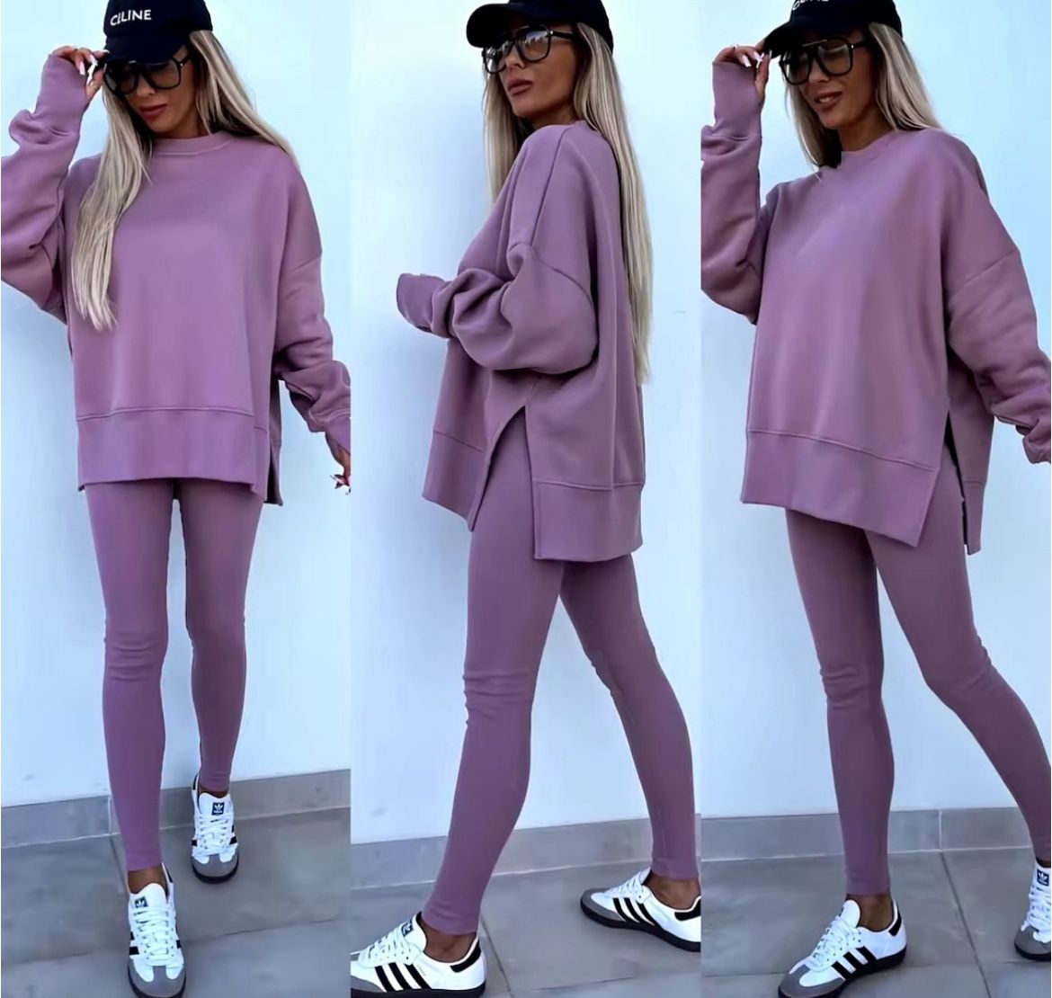 Two Piece Legging-Oversized Sweatshirt Set
