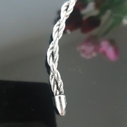 925 ITALY STERLING SILVER TWISTED ROPE BRACELET 