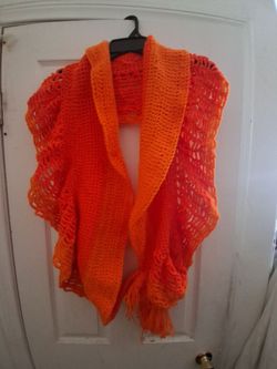 Orange  Chrochet Vest