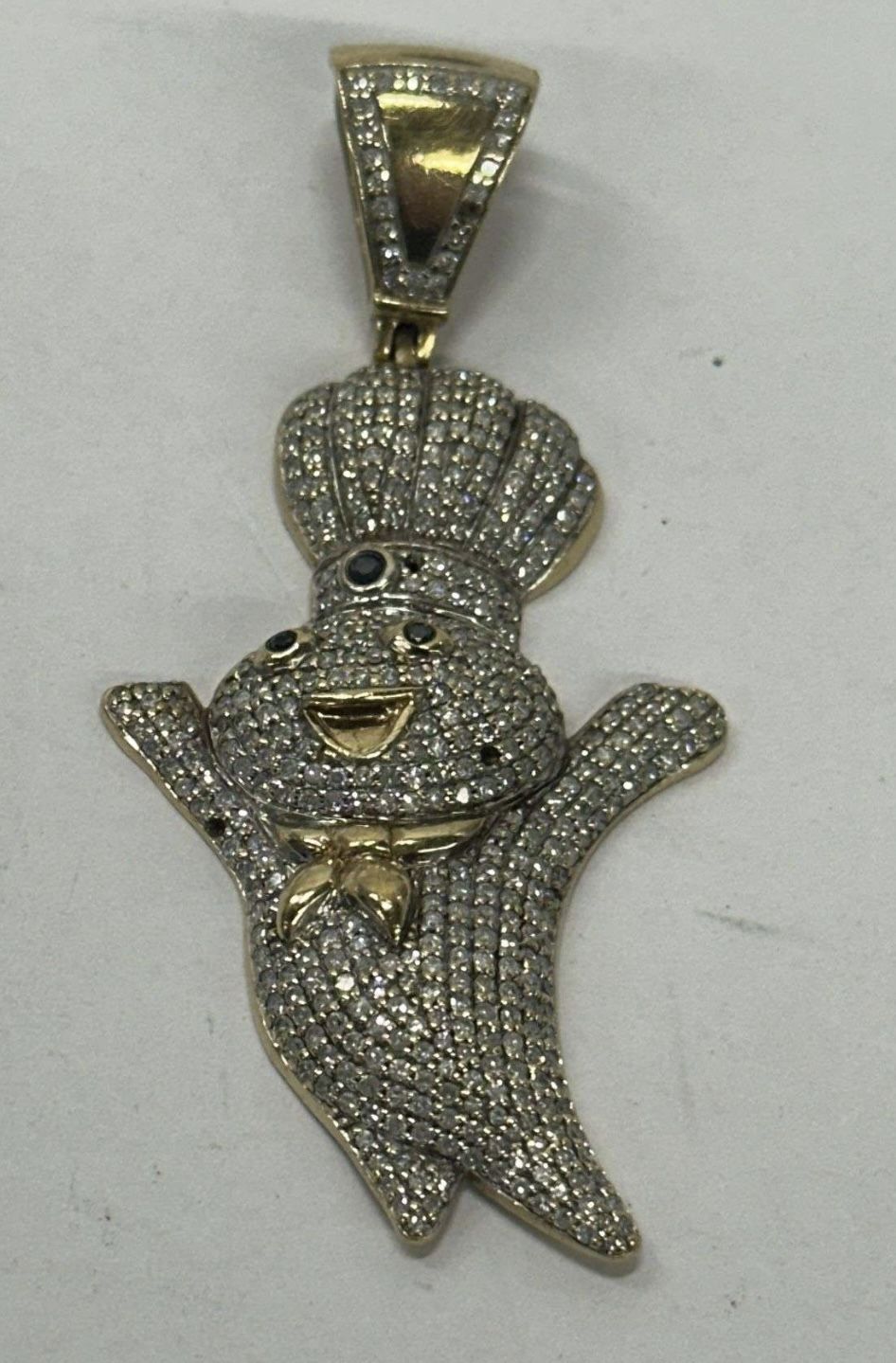 10KT Yellow Gold Diamond Pillsburry Doughboy Pendant 10.31 Grams