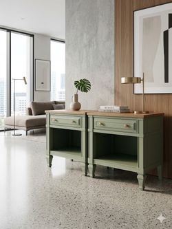Two wooden nightstands