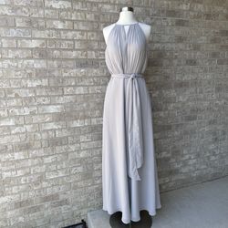 Bill Levkoff A-Line Line/Princess Halter Neck Floor-Length Dress Size 8