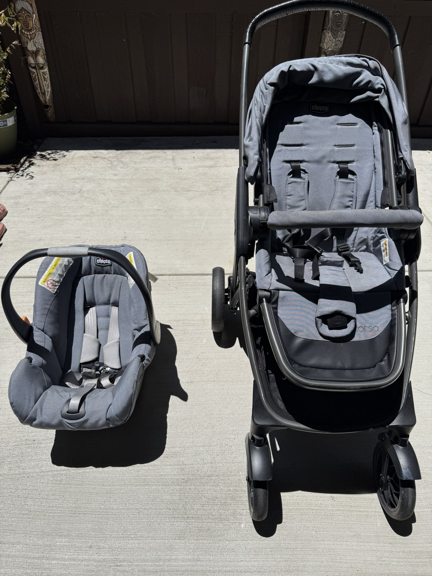 Graco Chicco Bravo Stroller & Car Seat - Good condition