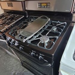 Black Stainless Steel GE Adora 5 Burner Gas Stove Range Estufa 