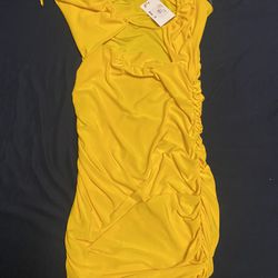 Yellow Skin Tight Dress