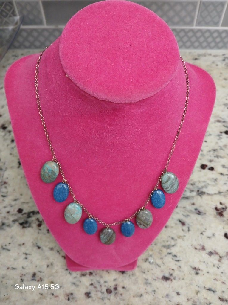 Silver 925 Silver Stones Necklace