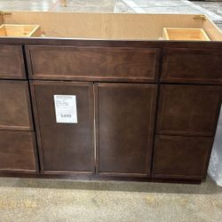 Shaker Espresso Bathroom Vanities 48" - 6 Drawers