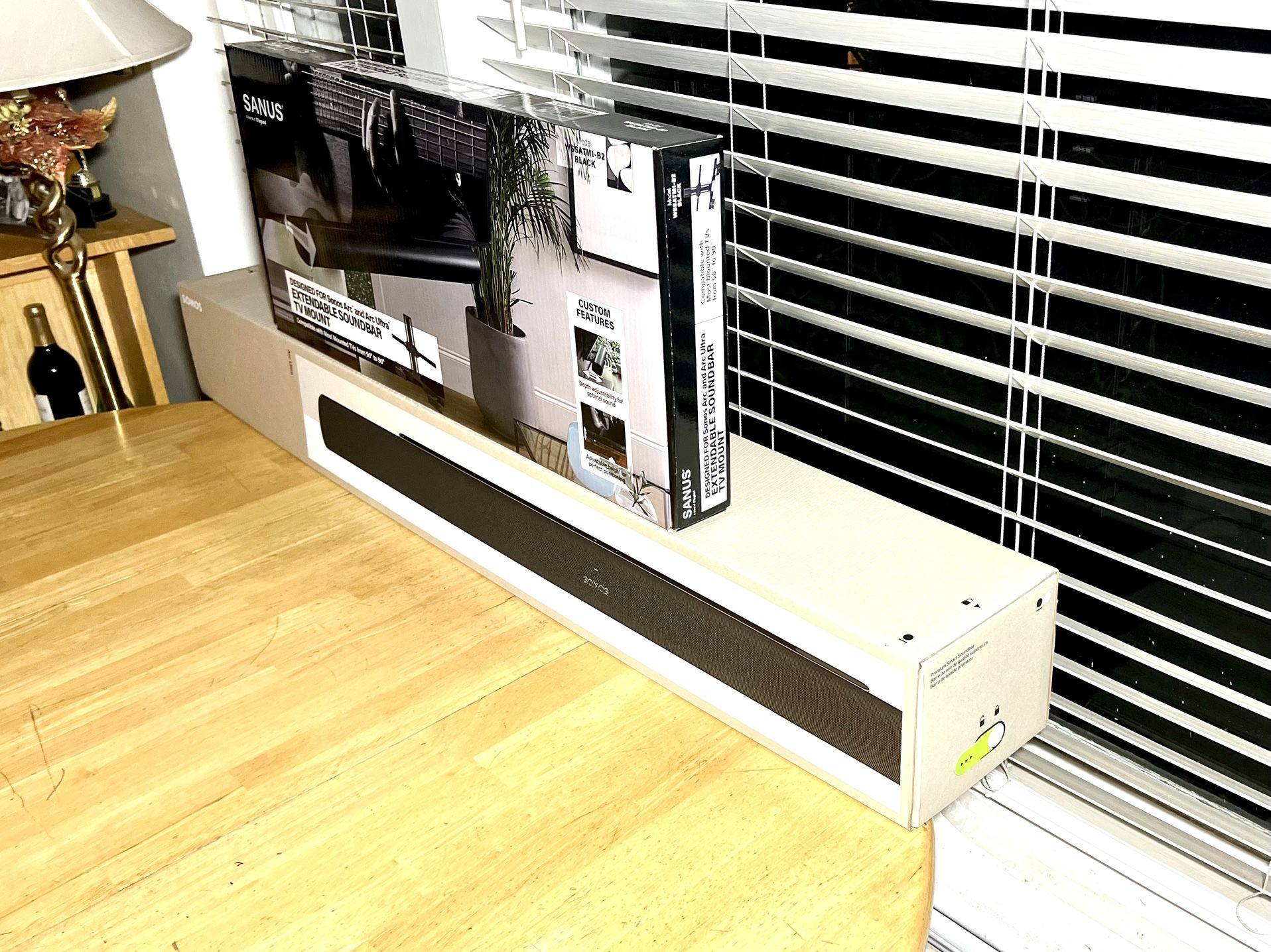 Sonos Arc Ultra (Black) Soundbar + Sanus WSSATM1-B2, Extendable Soundbar TV Mount Designed for Sonos Arc Ultra. Brand New Sealed.  Includes Warranty. 