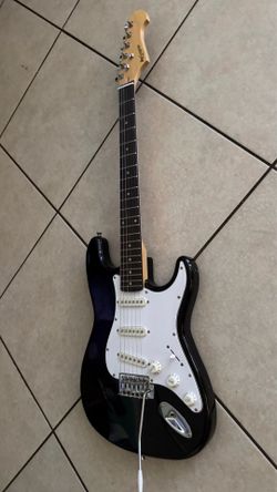 Black and white electric guitar