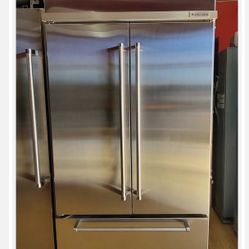 New Stainless Steel French Door Kitchen Aid Built In 42” Refrigerator 
