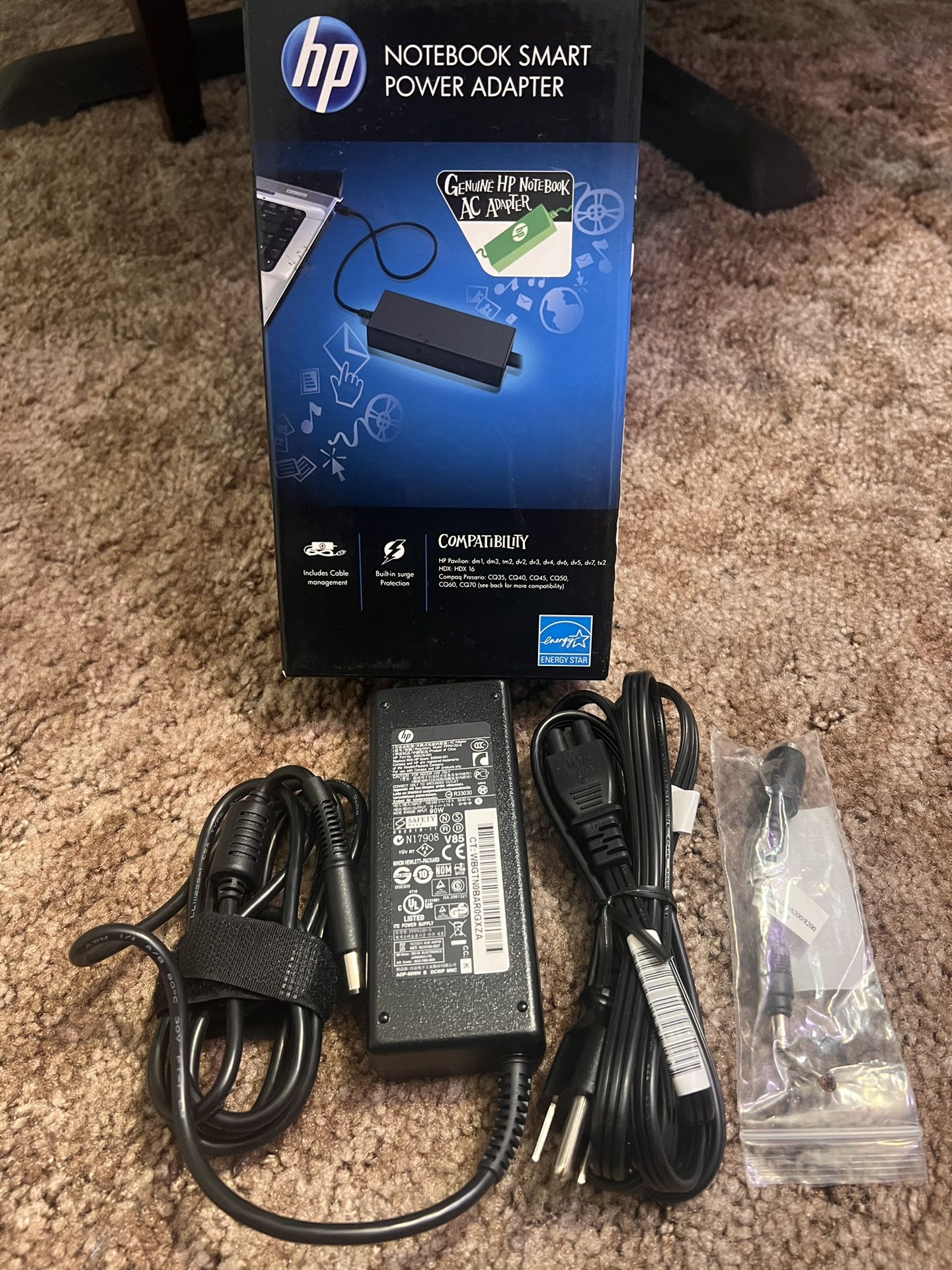 Hp  90W Smart Pin Dongle AC Adapter  GENUINE 19. volt 5 amp
