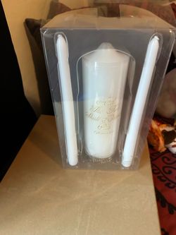 Wedding candle & cake knives set