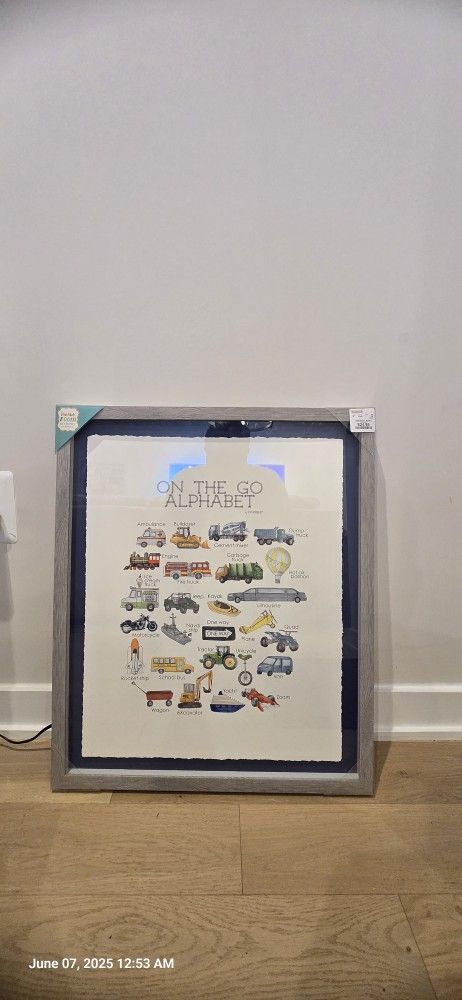 Nursery Alphabet Car Picture Frame