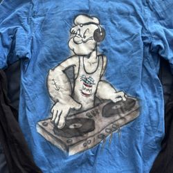 Popeye Blue Long Sleeve Kids Tee