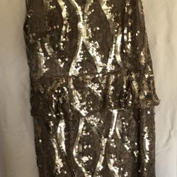 Adranna Papell Gold Sequin Dress