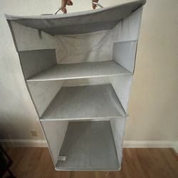 3 Shelf Hanging Closet Organizer Gray 