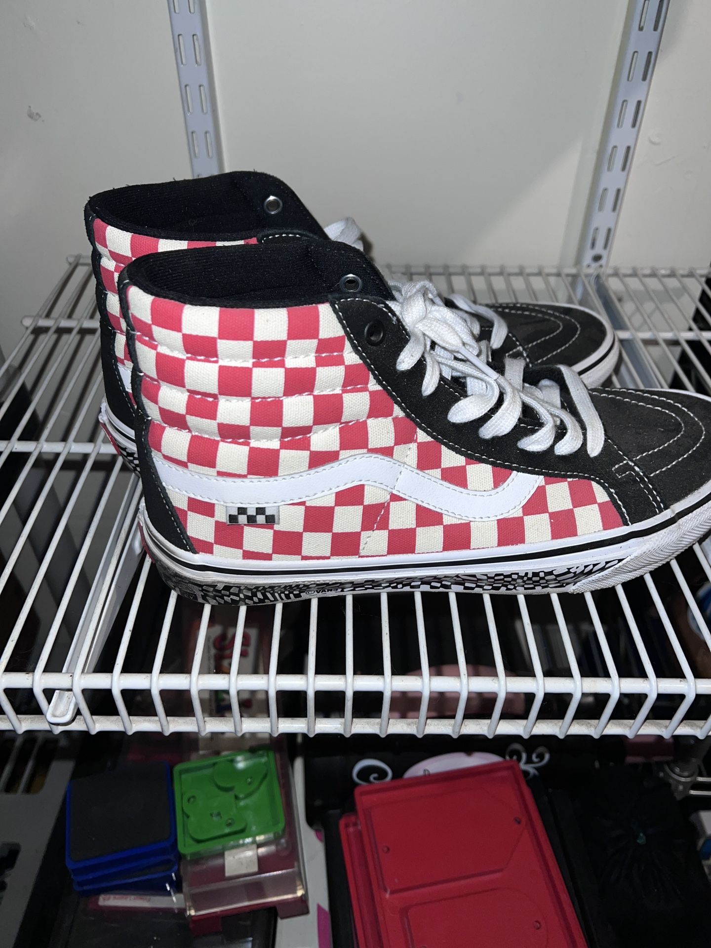 Vans Skate Sk8-Hi Reissue Grosso 84 Black Red Check Men’s Size 11