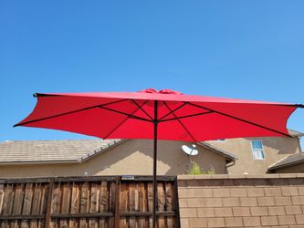 11 Feet Aluminum Table Umbrella With  Crank And Push Button Tilt  