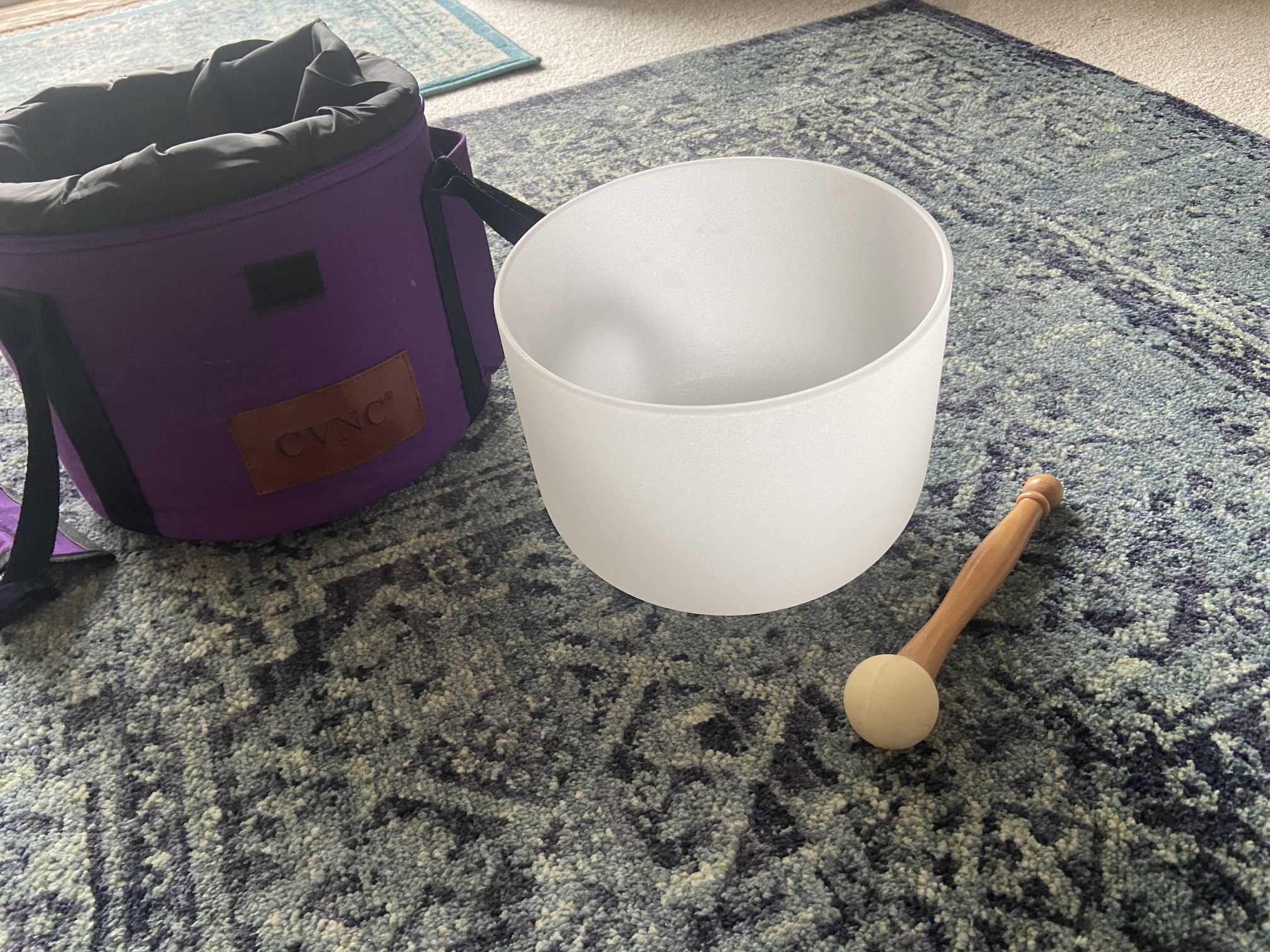 New CVNC Frosted White Crystal Singing Bowl