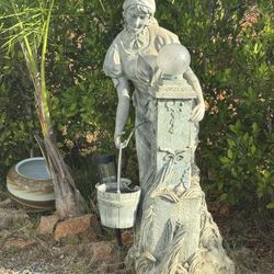 Bronze Lady fountain and Lamp Sculpture 
