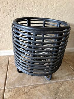 Black Footed Rattan Planter Basket