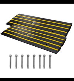 VEVOR Curb Ramp Rubber Driveway Ramp 2 Pack 2.6" Rise 15T Load Threshold Ramp