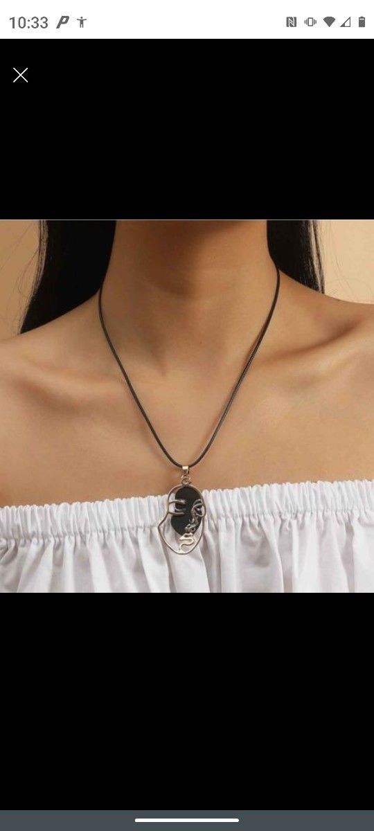 Abstract Art Face Necklace