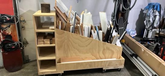 Wood shop cart storage cart