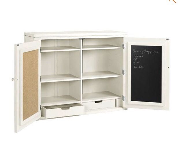 NEW in Box Martha Stewart Picket Fence Crafting Storage Hutch with Chalkboard & Bulletin Board/Drawers: Shelves/Bookcase, $100
