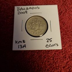 2009..BARBADOS 25 CENTS