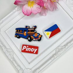 Filipino Jeepney Pinoy And Philippines Flag Shoe Charms