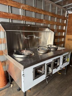 Used China Pacific CP-3 3 Burner Chinese Wok Range 