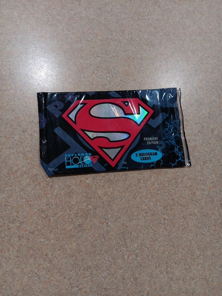Unopened Pack Of SUPERMAN Holographic Trading Cards,  5 Cards To A Pack. I Have 7 Packs. PLEASE CHECK OUT ALL MY OFFERS 😁 