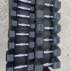 Rubber Hex Dumbbell Set 