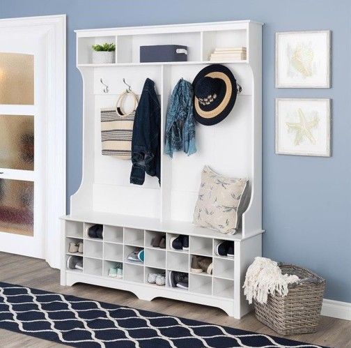 Prepac 77inch H X 60inch W Hallway Shoe Tree Bench