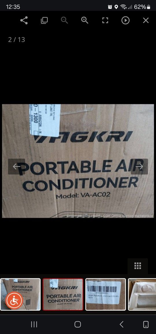 VAGKRI PORTABLE AIR CONDITIONER 12000BTU MODEL VA-AC02